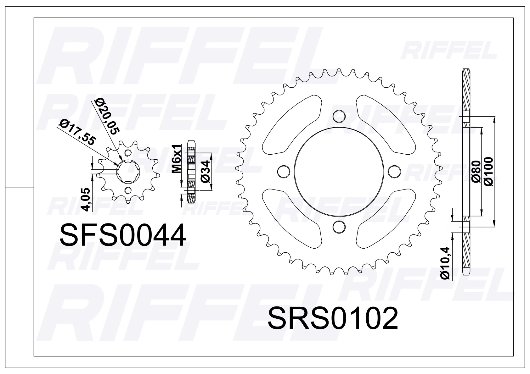 Kit Transmisión Riffel TITANIUM SUZUKI GZ-150 - Imagen 2