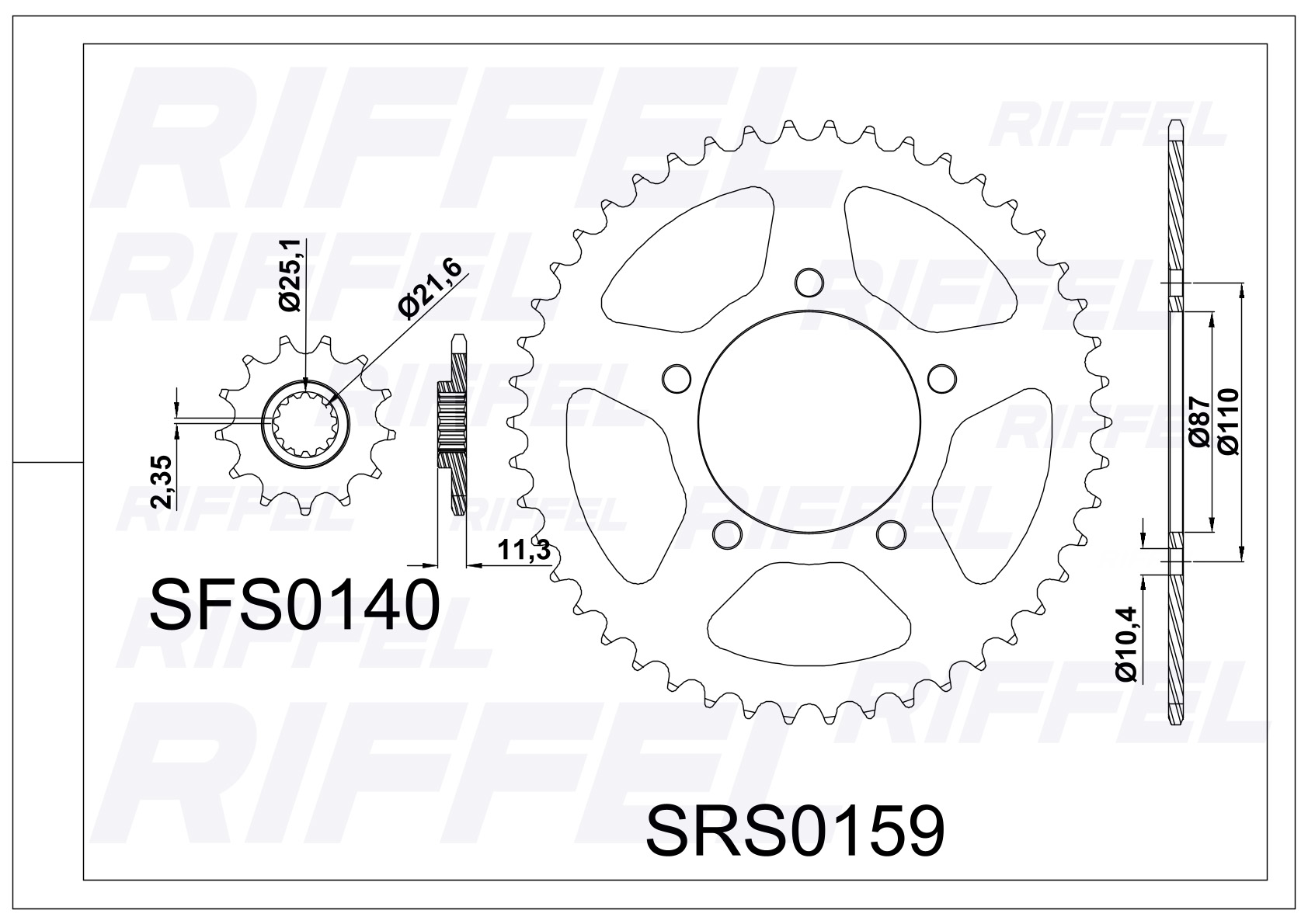 Kit Transmisión Riffel TITANIUM SUZUKI GIXXER-250 - Imagen 2