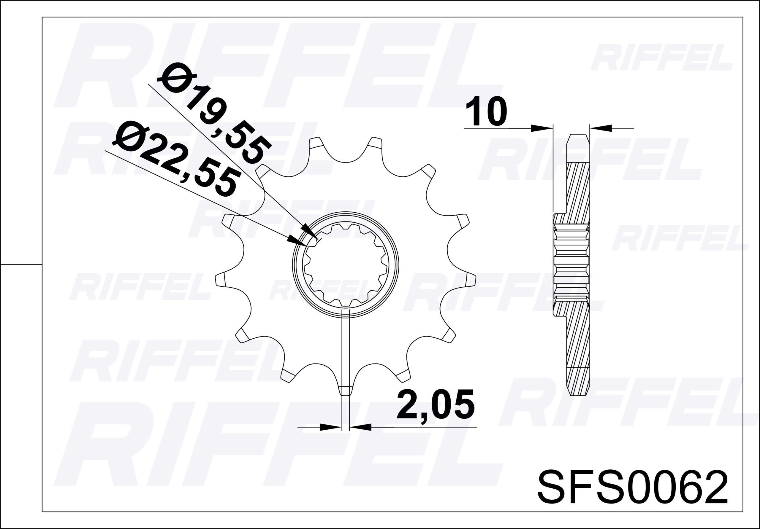 Piñón Riffel Suzuki DR-350 15T - Imagen 2