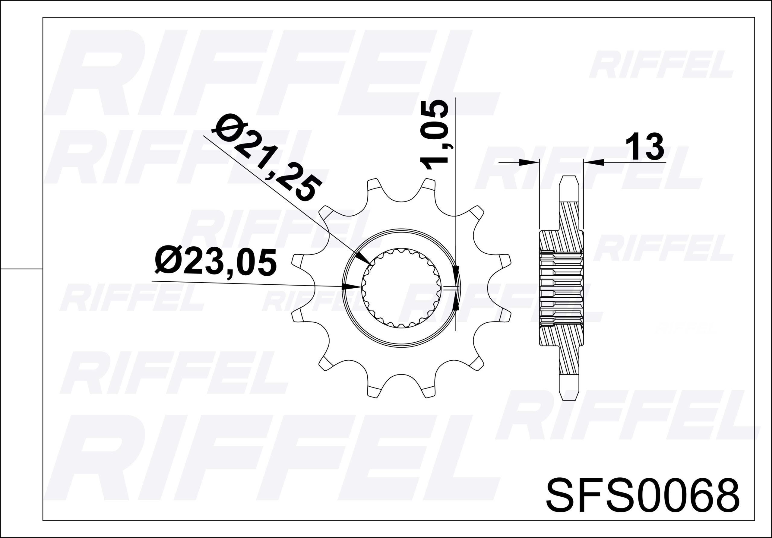 Piñón Riffel Yamaha YS-250 Fazer 13T - Imagen 2