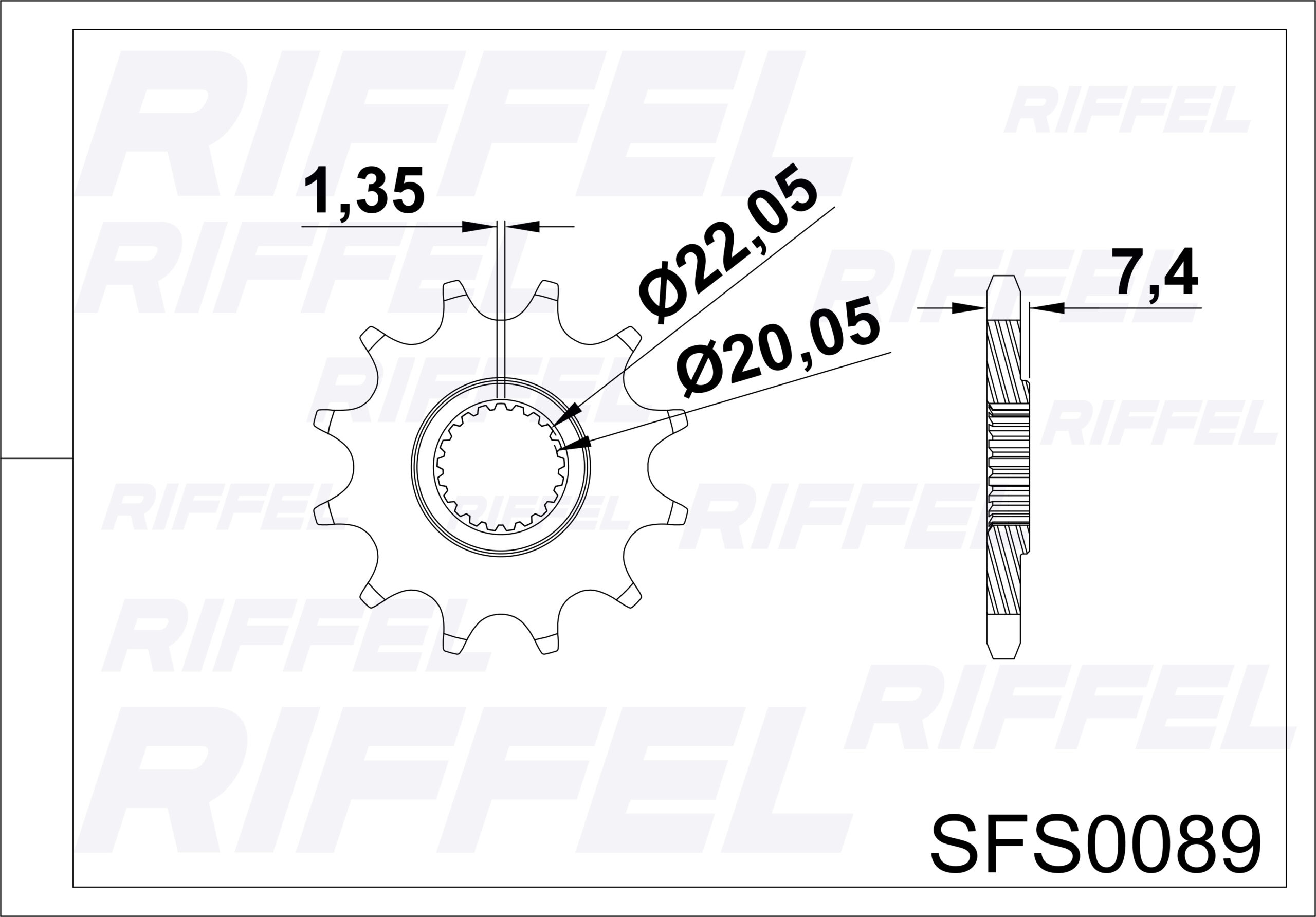 Piñón Riffel Honda CRF-250 13T - Imagen 2