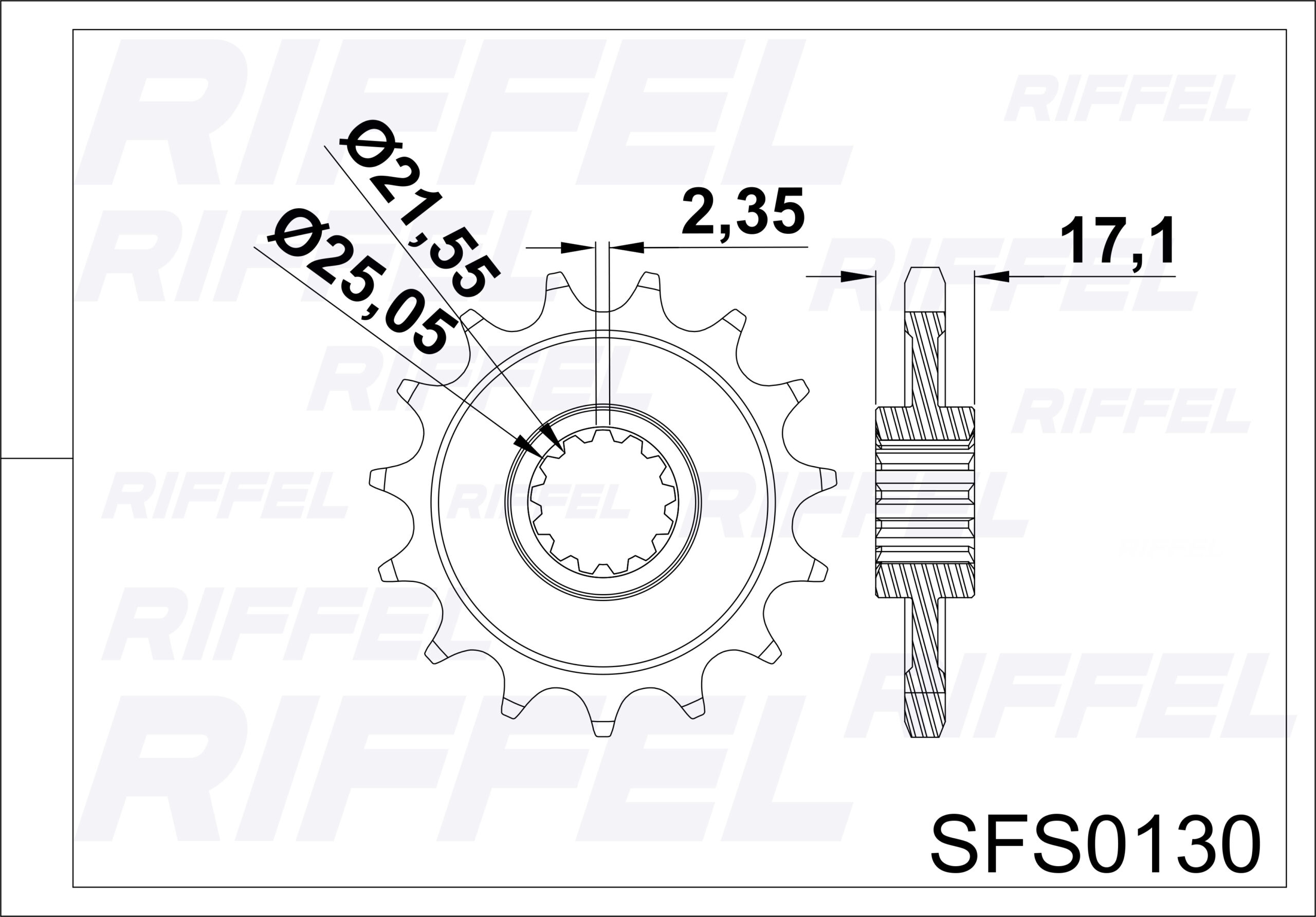 Piñón Riffel Honda CB-500 15T - Imagen 2